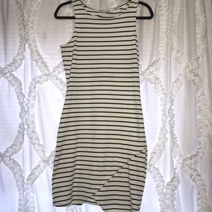 black and white stripped dress
